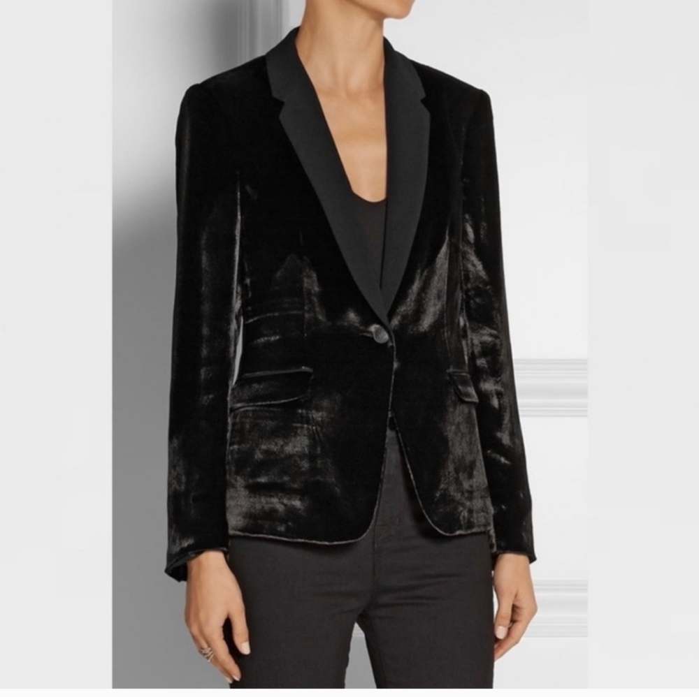 Rag and Bone Black Velvet Blazer Size 2